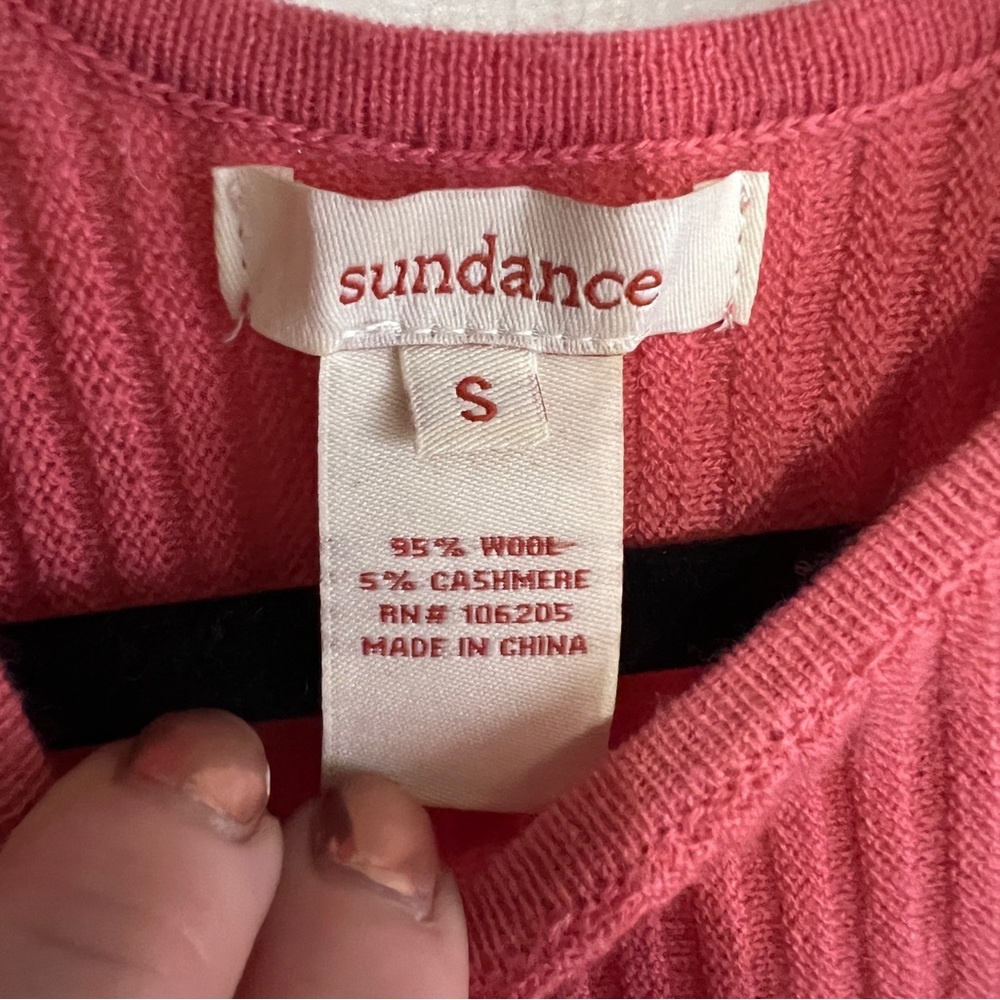 Sundance Coral Wool Cashmere Pleated Sweater S - Picture 5 of 10